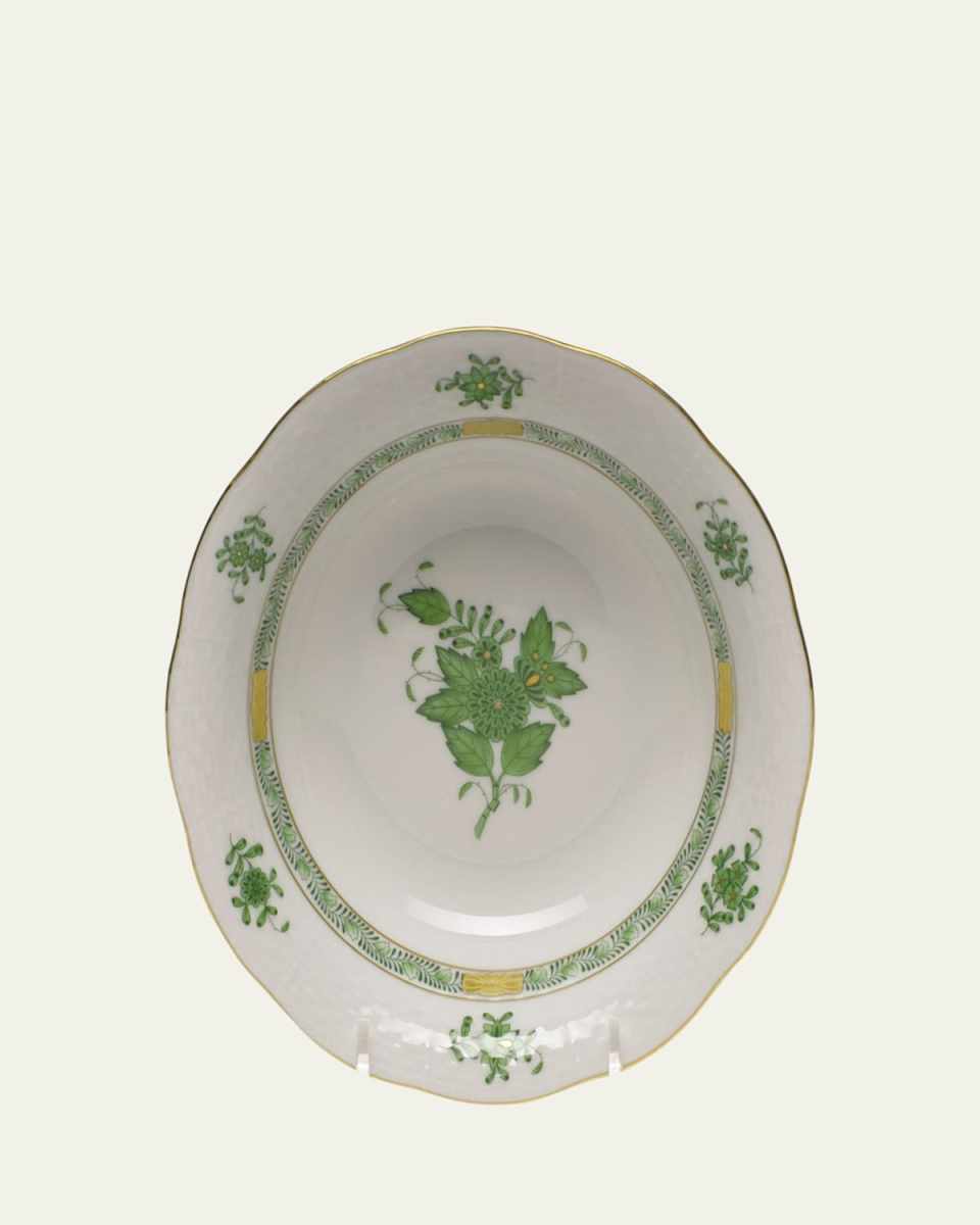 Chinese Bouquet Green Oatmeal Bowl